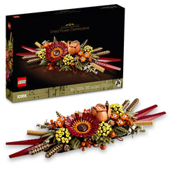 LEGO Icons Dried Flower Centerpiece, Botanical Collection Crafts Set for Adults, Artificial Flowers with Rose and Gerbera, Table or Wall Decoration, Home Décor, 10314
