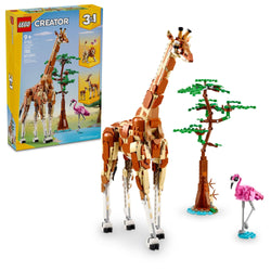 LEGO Creator 3 in 1 Wild Safari Animals, Rebuilds into 3 Different Safari Animal Figures - Giraffe Toy, Gazelle Toy or Lion Toy, Nature Toy, Building Set for Kids Ages 9 Years Old and Up, 31150