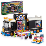 LEGO Friends Pop Star Music Tour Bus Play Together Toy, Social-Emotional Musical Toy with 4 Mini-Doll Characters, Toy Truck Building Kit, Music Gift for 8 Year Old Kids, Girls and Boys, 42619