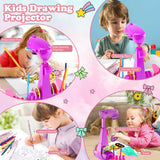Hoarosall Kids Drawing Projector, Art and Craft Kit, Toys for Girls Aged 3+, Including Colored Pencils, Crayons, Coloring Books, Drawing Stencil etc, Gift for 3+ Year Old Girls (Unicorn Drawing Kit)