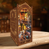 Book Nook Kit, Magic Store Dollhouse Booknook Bookshelf Insert Decor Alley DIY Miniature House Kit with Led Light Crafts for Adults and Teens to Build-Creativity Model Gift