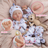 ADFO Lifelike Reborn Baby Dolls Boy, 17 inch Realistic Dolls Newborn Real Life Baby Soft Vinyl Lifelike Reborn Dolls with Clothes and Toy Gift for Kids Age 3+