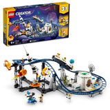 LEGO Creator 3 in 1 Space Roller Coaster Building Toy Set Featuring a Roller Coaster, Drop Tower, Carousel and 5 Minifigures, Rebuildable Amusement Park for Kids Ages 9+, 31142