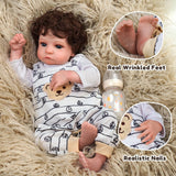 BABESIDE Reborn Baby Dolls, 20 Inch Lifelike Newborn Baby Doll Boy with Realistic Veins, Lifelike Handmade Reborn Doll, Advanced Painted Gift Set for Kids Age 3+