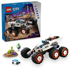 LEGO City Space Explorer Rover and Alien Life Toy, Space Gift for Boys and Girls Ages 6 and Up with 2 Minifigures, Robot and Extraterrestrial Figures, Pretend Play STEM Toy, 60431