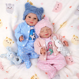 BABESIDE Lifelike Reborn Baby Dolls Twins, 20-Inch Sweet Smile Realistic-Newborn Real Life Baby Boy Girl Dolls Soft Body Baby Dolls with Clothes and Toy Gift for Kids Age 3+