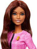 Barbie Careers Doll & Accessories, Future Leader with Light Brown Hair Wearing Outfit with 2 Golden Bracelets & “B” Pin, Includes Future Leader Sticker for Kids