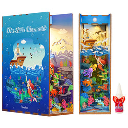 Buladle 3D Wooden Puzzle, DIY Book Nook Kits Miniature Dollhouse Bookend, Bookshelf Insert Assembled Kit, Build-Creativity Gift, Decorative Bookends (Starry Night of Van Gogh)