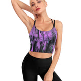 Purple Haze Cute Cropped Yoga Tops for Women