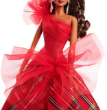 Barbie 2024 Holiday Barbie Dolls, Seasonal Collector Toy, Barbie Signature, Plaid Gown with Red Bow, Displayable Packaging, Light Brown Hair