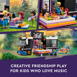 LEGO Friends Pop Star Music Tour Bus Play Together Toy, Social-Emotional Musical Toy with 4 Mini-Doll Characters, Toy Truck Building Kit, Music Gift for 8 Year Old Kids, Girls and Boys, 42619