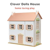 Mentari Clover Large Wooden Dollhouse - A Magical Playtime Palace with Swing-Open Panels - Elevating Playtime with Engaging Design, Interactive Features, and Limitless Pretend Play - Age 3Y and Up