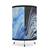 Metalic Blue Wave Tripod Lamp with High-Res Printed Shade, US\CA plug