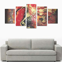 Dark Stone Lava Canvas Wall Art Prints (No Frame) 5-Pieces/Set D
