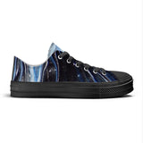 Metal Blue Wave SF_S62 Unisex Classic Low Top Canvas Shoes - Black