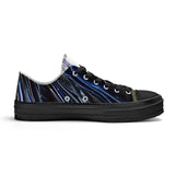 Metal Blue Wave SF_S62 Unisex Classic Low Top Canvas Shoes - Black