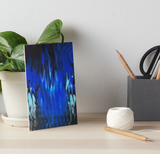 Artsy sister pouring painting abstract blue flames beautiful Art Board Print