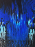 #Backpack - #Artsy sister pouring #painting abstract blue flames beautiful