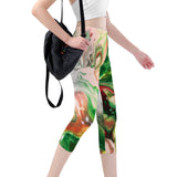 Green Goo D47 All-Over Print Capri Yoga Leggings