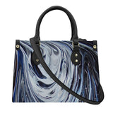 Metal Blue Wave SF_B3 Luxury Women PU Tote Bag - Black