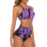 Purple Haze Cute Suspender Two Piece Bikini Swimsuit