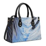 Metal Blue Wave SF_B3 Luxury Women PU Tote Bag - Black