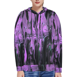 Purple Haze Women's Long Sleeve Fleece Hoodie (H55)