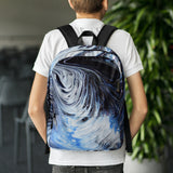 Metal Blue Wave Backpack