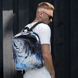 Metal Blue Wave Backpack