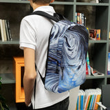 Metal Blue Wave Backpack