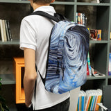 Metal Blue Wave Backpack