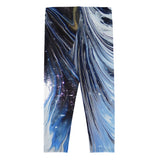 Metal Blue Wave Capri Leggings