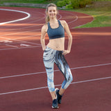 Metal Blue Wave Capri Leggings