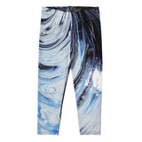 Metal Blue Wave Capri Leggings