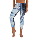 Metal Blue Wave Capri Leggings