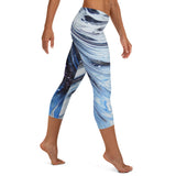 Metal Blue Wave Capri Leggings