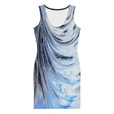Metal Blue Wave Cut & Sew Dress