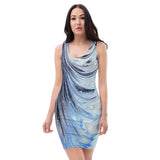 Metal Blue Wave Cut & Sew Dress