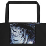 Metal Blue Wave All-Over Print Large Tote Bag