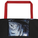 Metal Blue Wave All-Over Print Large Tote Bag