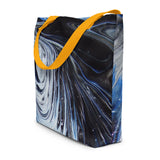 Metal Blue Wave All-Over Print Large Tote Bag