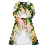 Green Goo All-over print long sleeve midi dress