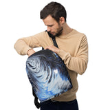 Metal Blue Wave Minimalist Backpack