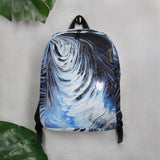 Metal Blue Wave Minimalist Backpack