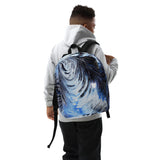 Metal Blue Wave Minimalist Backpack