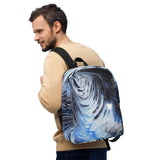 Metal Blue Wave Minimalist Backpack