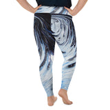 Metal Blue Wave  All-Over Print Plus Size Leggings