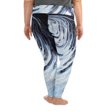 Metal Blue Wave  All-Over Print Plus Size Leggings