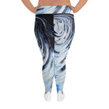 Metal Blue Wave  All-Over Print Plus Size Leggings