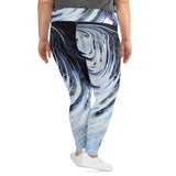 Metal Blue Wave  All-Over Print Plus Size Leggings